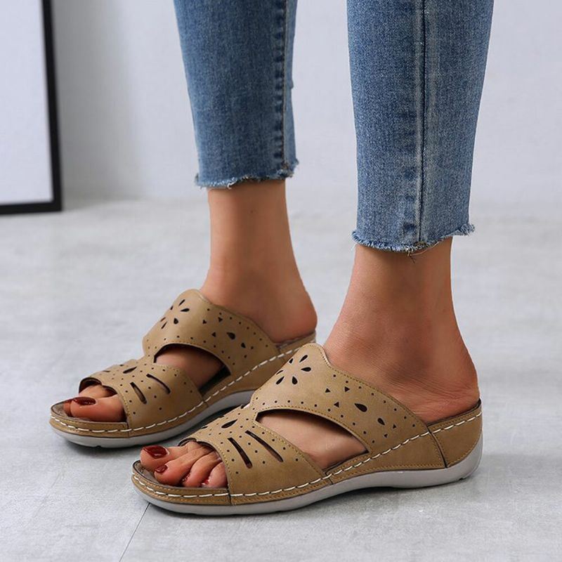 Dames Hollow Comfy Non-slip Casual Slip On Wedges Sandalen