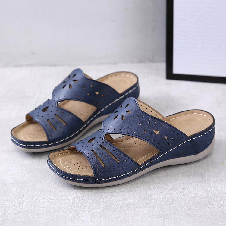 Dames Hollow Comfy Non-slip Casual Slip On Wedges Sandalen