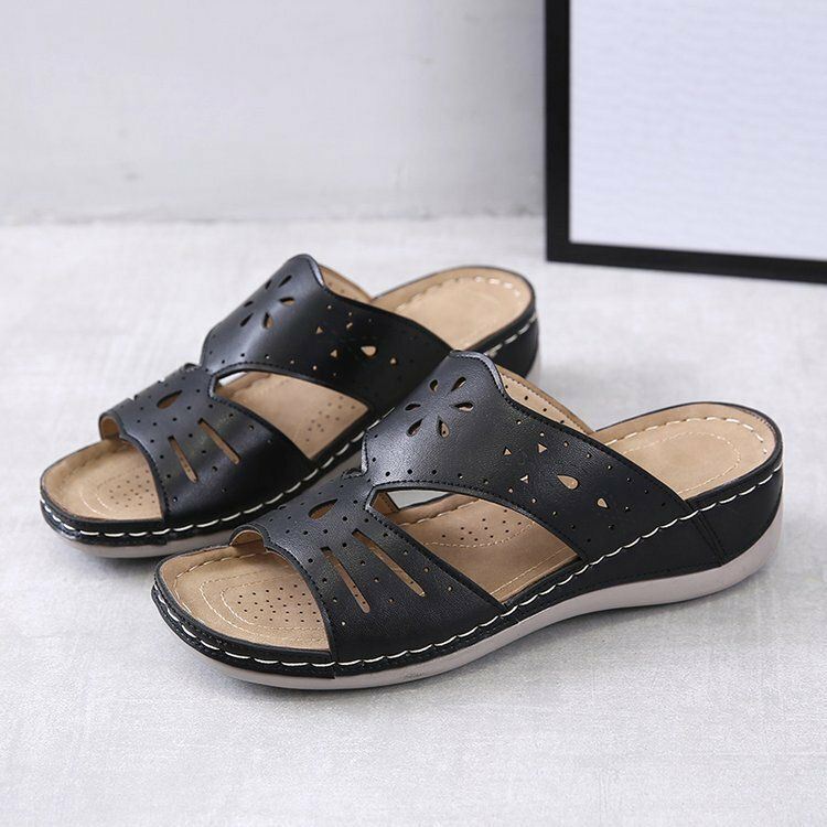 Dames Hollow Comfy Non-slip Casual Slip On Wedges Sandalen