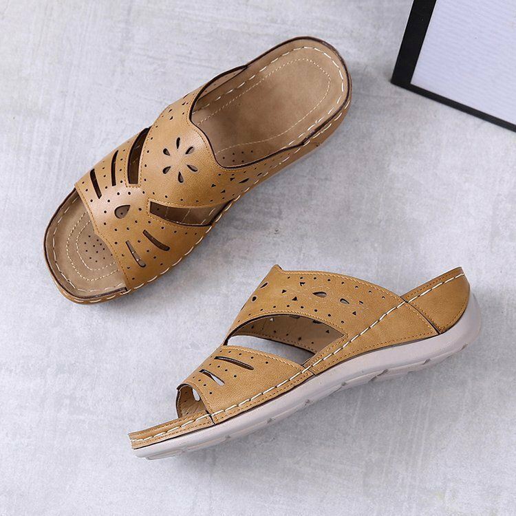 Dames Hollow Comfy Non-slip Casual Slip On Wedges Sandalen