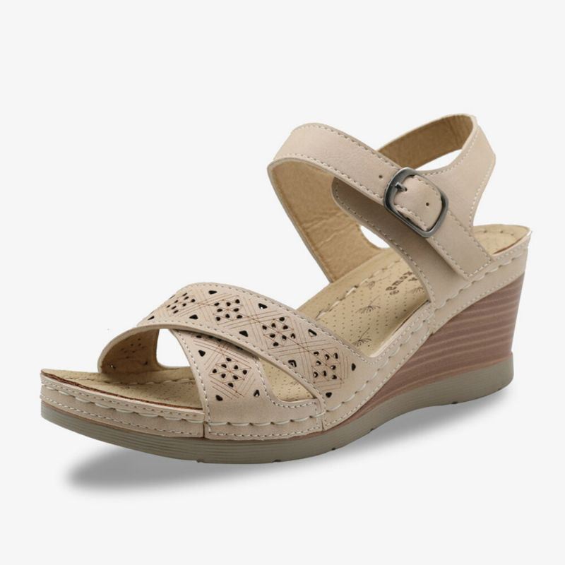 Dames Hollow Out Open Teen Gesp Casual Zomer Wedge Sandalen