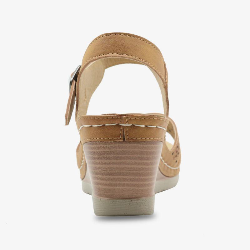 Dames Hollow Out Open Teen Gesp Casual Zomer Wedge Sandalen