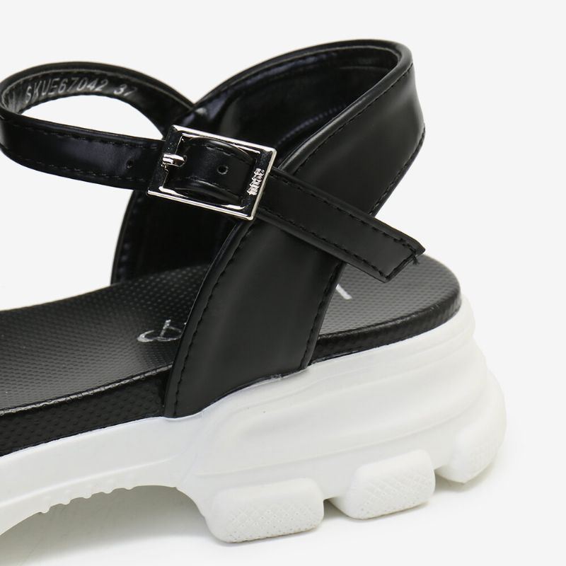 Dames Kleurrijke Geborduurde Gesp Platform Sport Sandalen