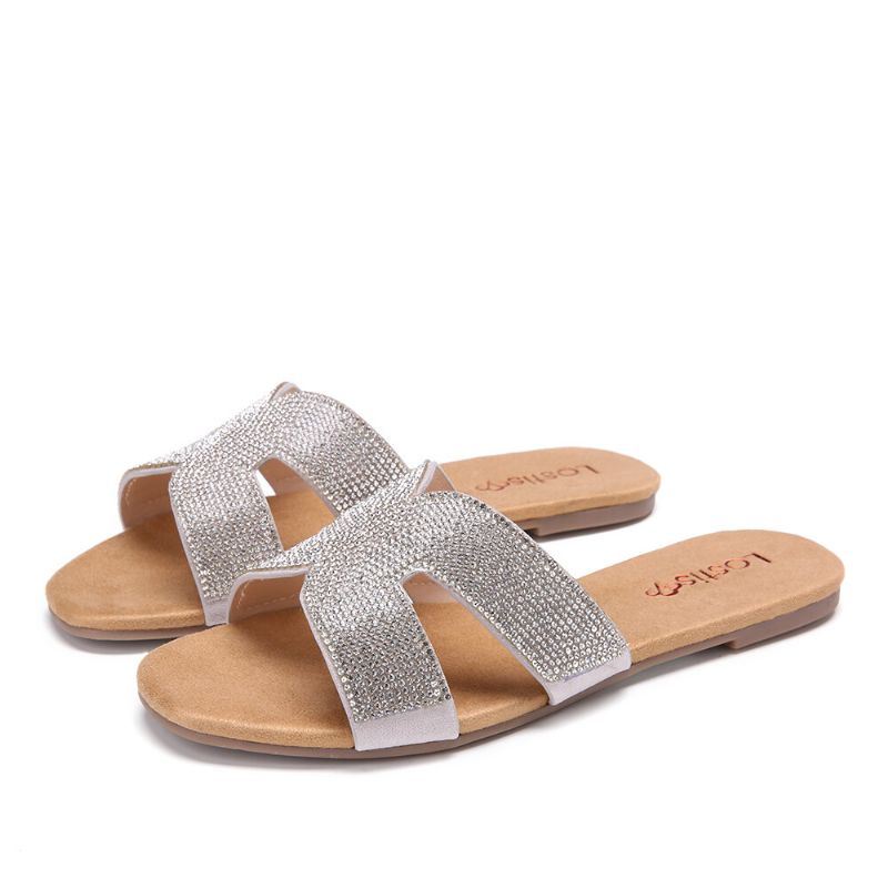 Dames Kralen Hollow Out Casual Slide Sandalen