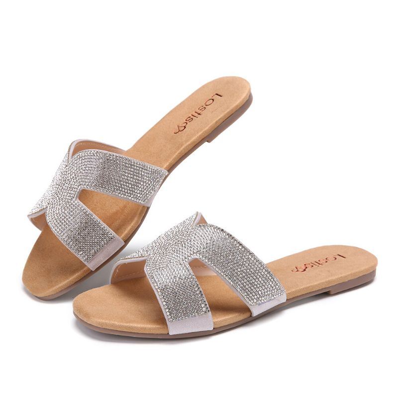 Dames Kralen Hollow Out Casual Slide Sandalen