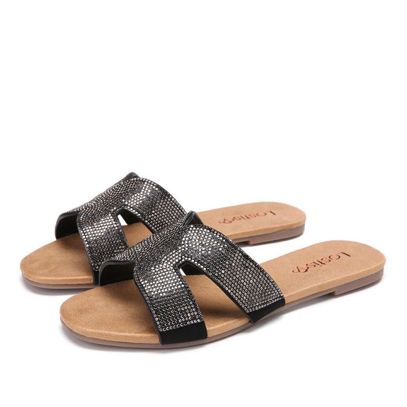 Dames Kralen Hollow Out Casual Slide Sandalen