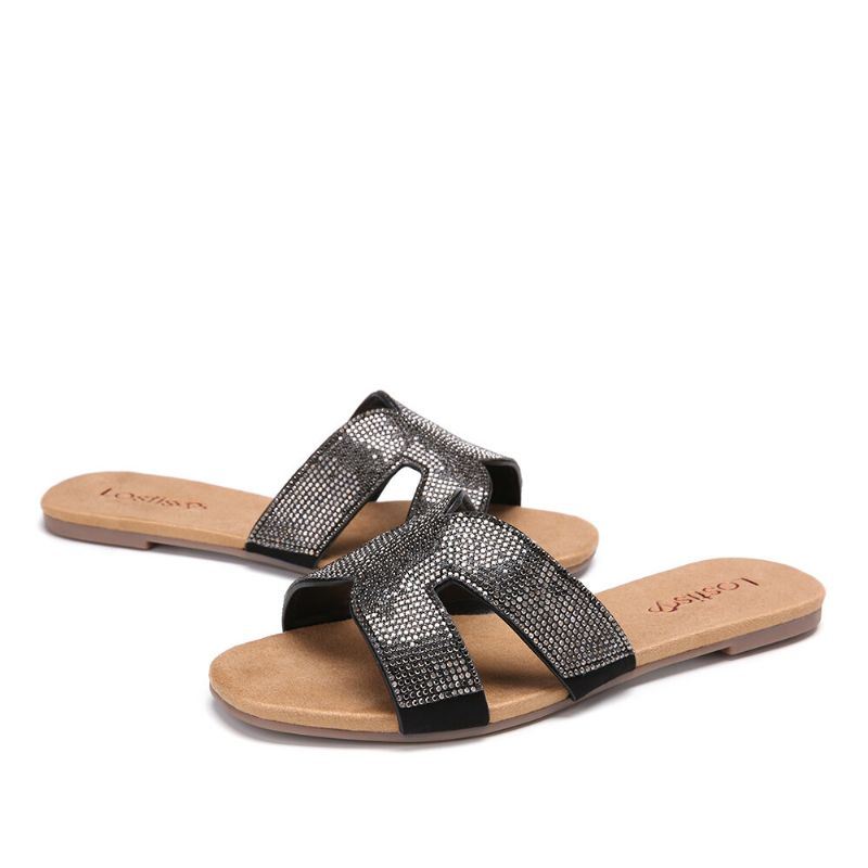 Dames Kralen Hollow Out Casual Slide Sandalen