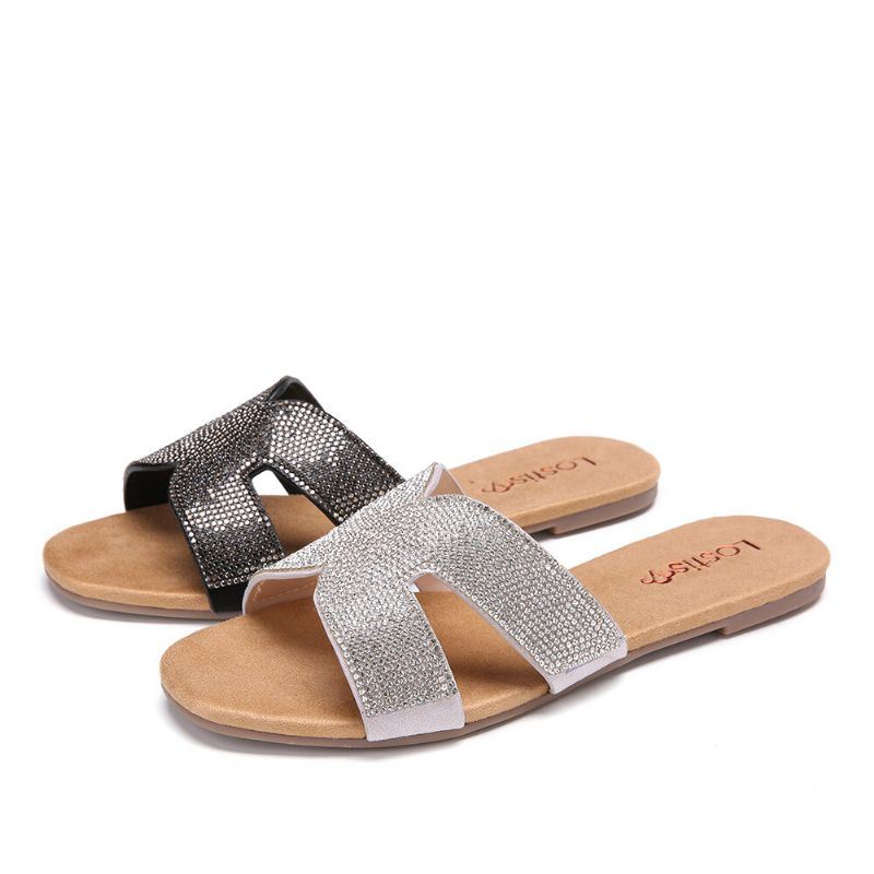 Dames Kralen Hollow Out Casual Slide Sandalen