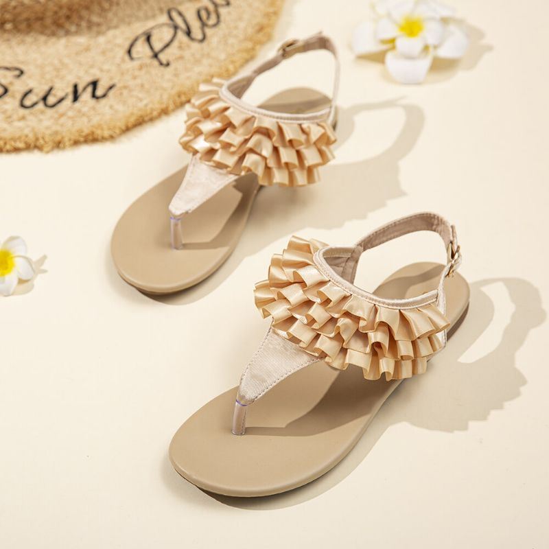 Dames Laciness Pure Color Gesp Sandalen