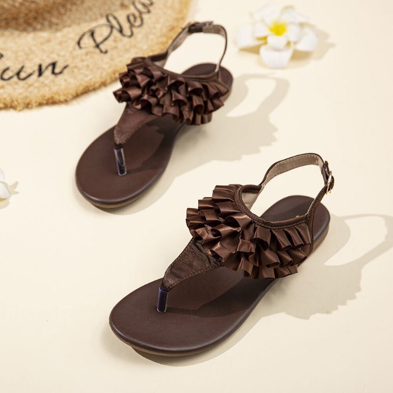 Dames Laciness Pure Color Gesp Sandalen