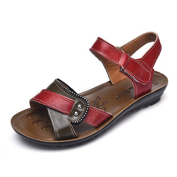 Dames Leren Casual Comfortabele Platte Sandalen