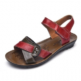 Dames Leren Casual Comfortabele Platte Sandalen