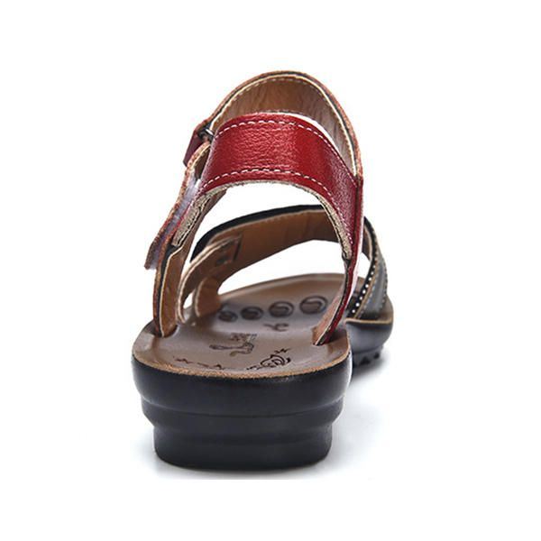 Dames Leren Casual Comfortabele Platte Sandalen