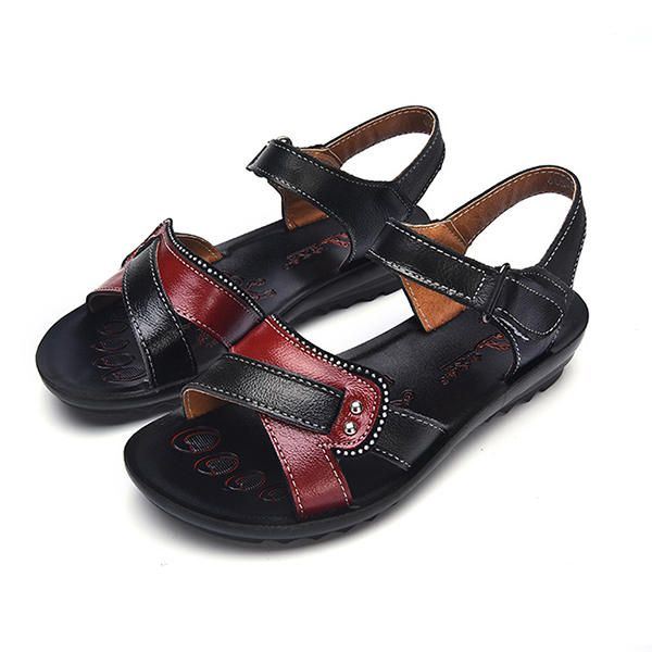 Dames Leren Casual Comfortabele Platte Sandalen