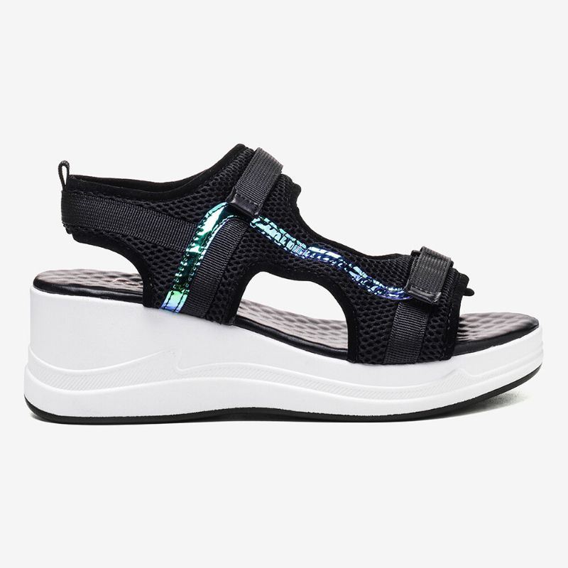 Dames Mesh Stiksels Haaklus Casual Sport Wedge Sandalen