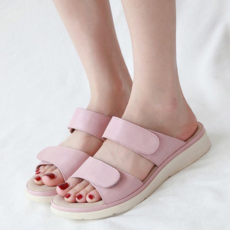 Dames Open Teen Haaklus Zachte Zool Zomer Strand Casual Platte Sandalen