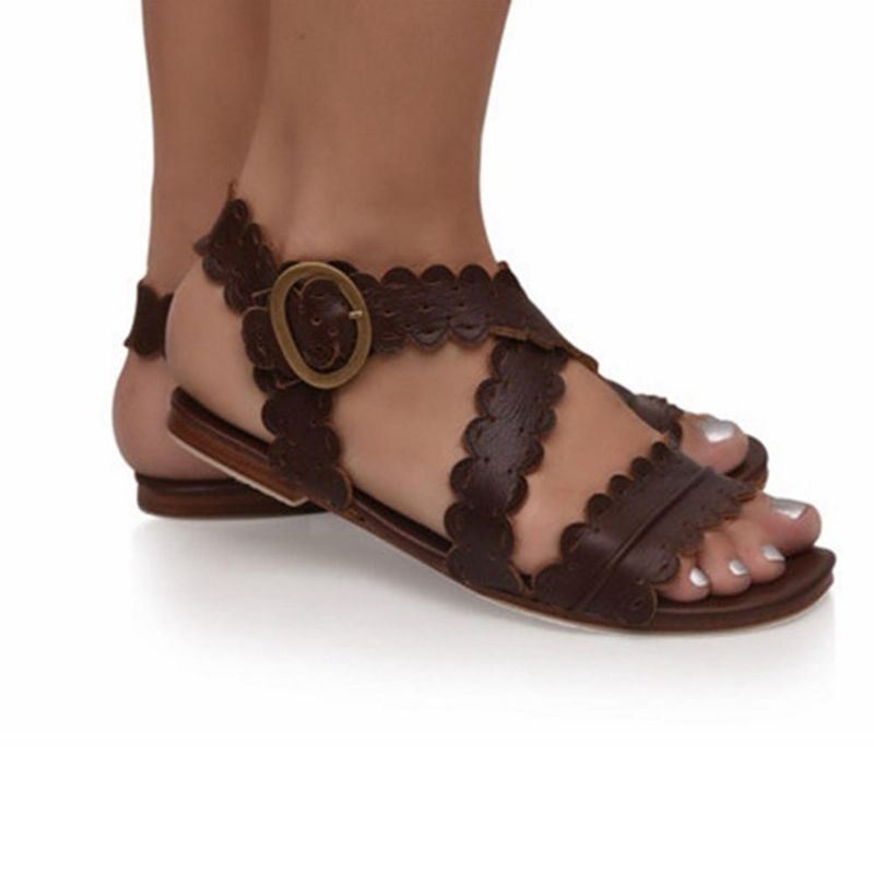 Dames Platte Open Teen Romeinse Sandalen