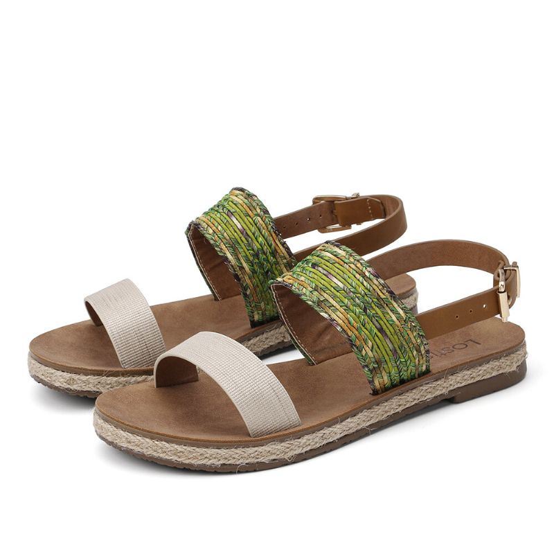 Dames Slip Op Zachte Comfortabele Casual Sandalen Met Dubbele Riem