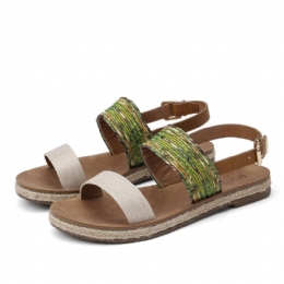 Dames Slip Op Zachte Comfortabele Casual Sandalen Met Dubbele Riem