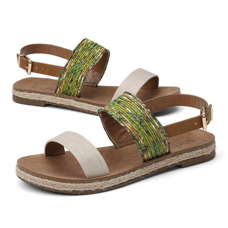 Dames Slip Op Zachte Comfortabele Casual Sandalen Met Dubbele Riem