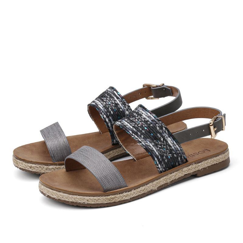 Dames Slip Op Zachte Comfortabele Casual Sandalen Met Dubbele Riem