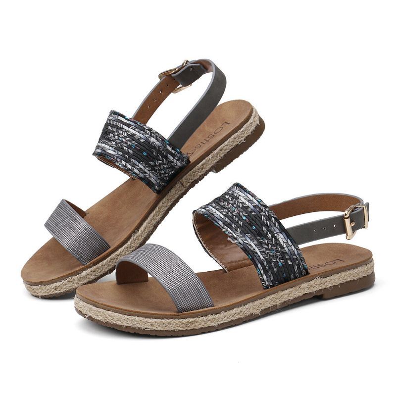 Dames Slip Op Zachte Comfortabele Casual Sandalen Met Dubbele Riem