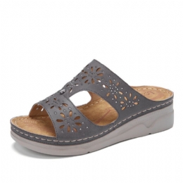 Dames Strass Hollow T-strap Comfy Casual Sandalen