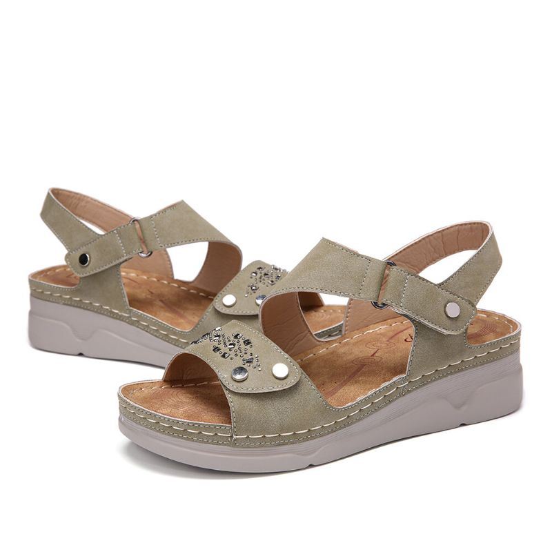 Dames Strass Klittenband Comfortabele Casual Sandalen