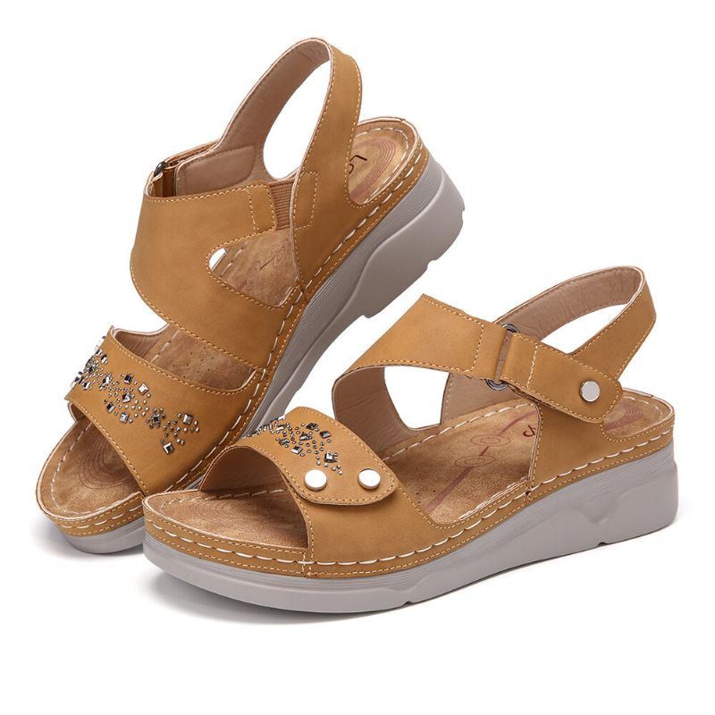 Dames Strass Klittenband Comfortabele Casual Sandalen