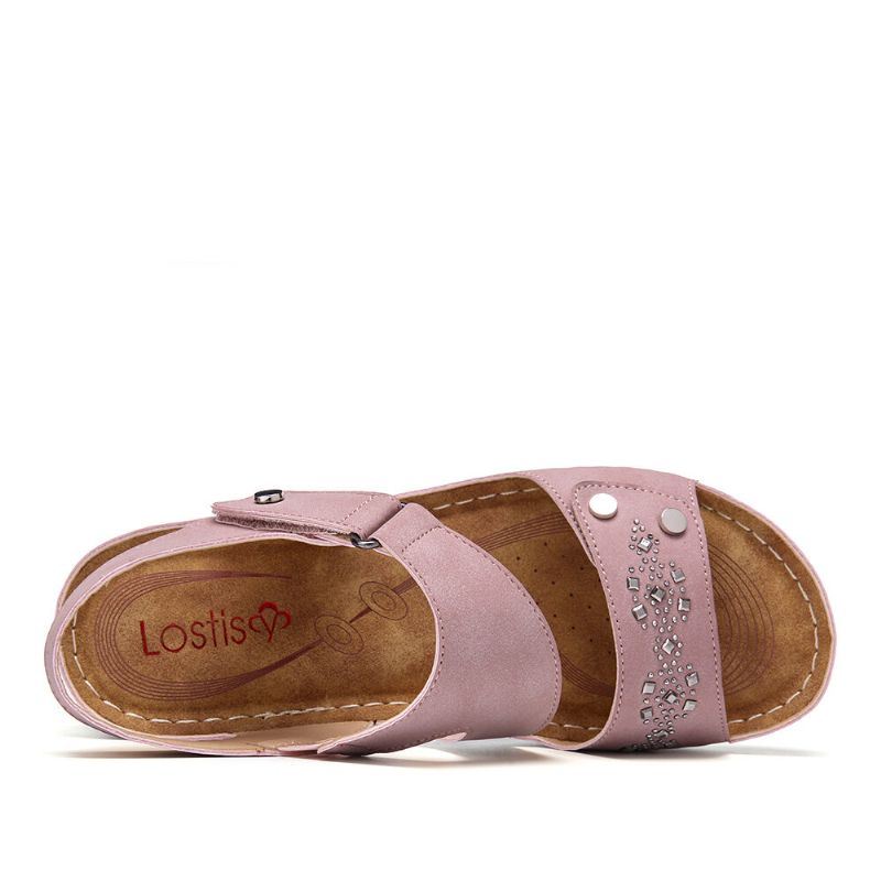 Dames Strass Klittenband Comfortabele Casual Sandalen