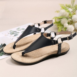 Dames Teenslippers Met Metalen Gesp Casual Platte Slingback-sandalen