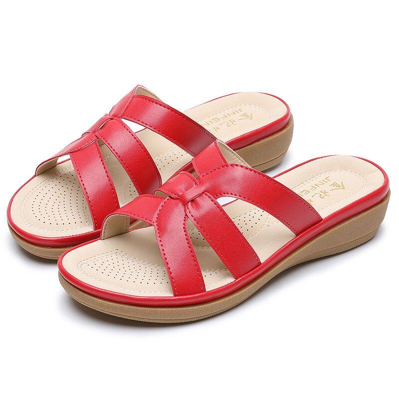 Dames Uitgesneden Ademende Draagbare Comfortabele Casual Strand Wedges Sandalen