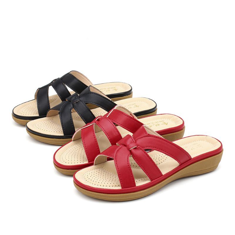 Dames Uitgesneden Ademende Draagbare Comfortabele Casual Strand Wedges Sandalen