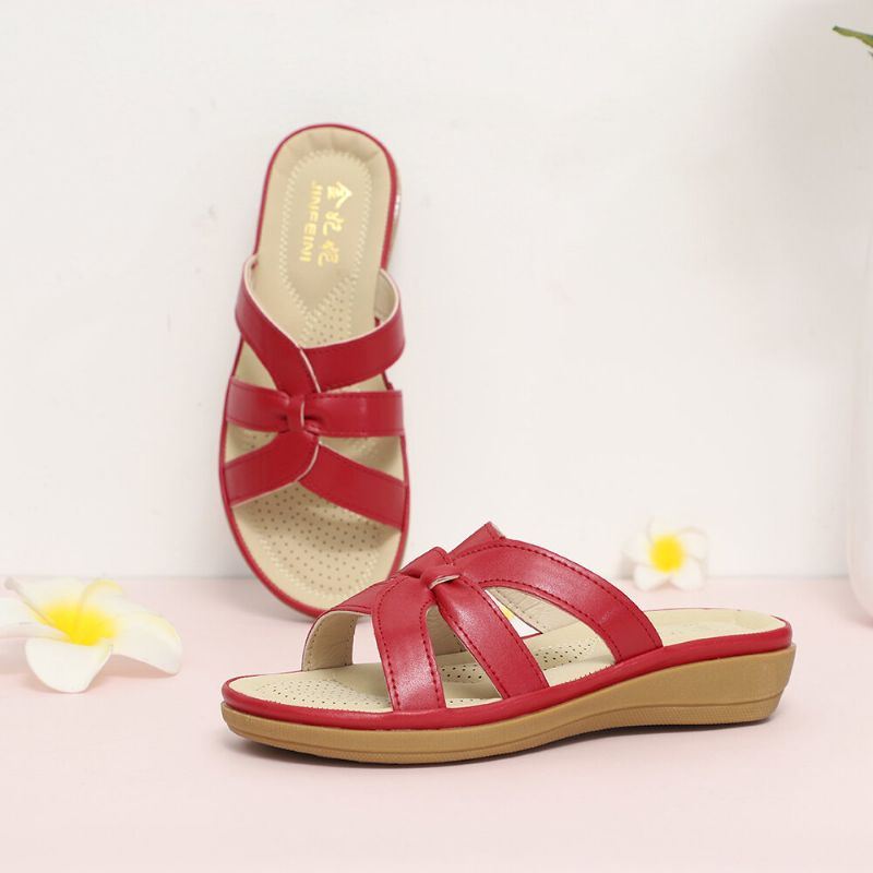 Dames Uitgesneden Ademende Draagbare Comfortabele Casual Strand Wedges Sandalen