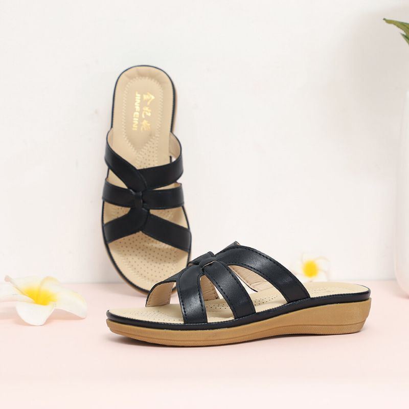 Dames Uitgesneden Ademende Draagbare Comfortabele Casual Strand Wedges Sandalen