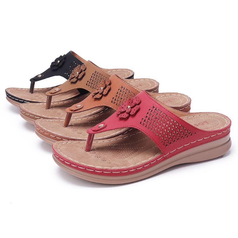 Dames Uitgesneden Slippers Strand Casual Sandalen