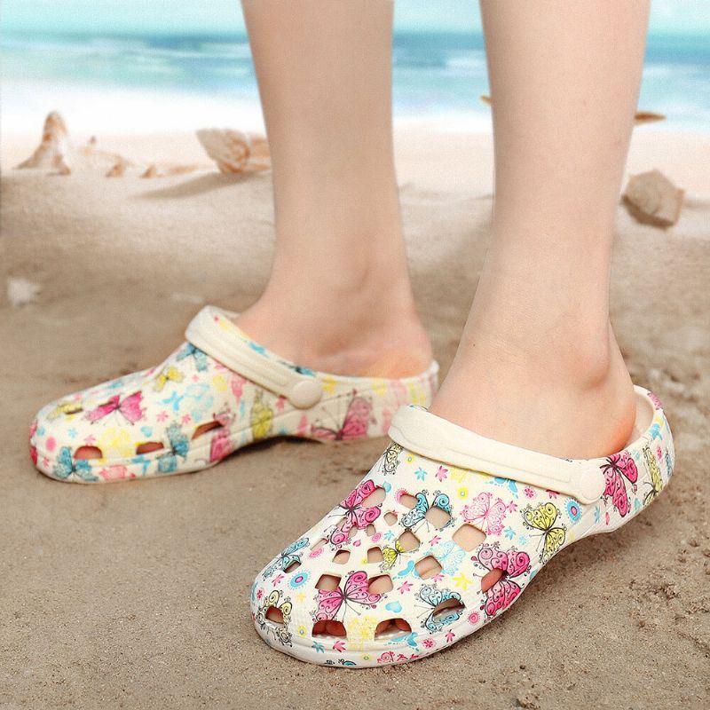 Dames Vlinder Bloemen Waterdichte Antislip Holle Dia Sandalen