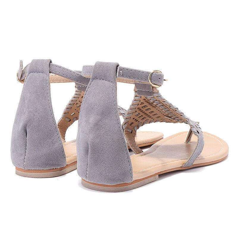 Dames Weave Hollow Out Clip Teen Gesp Causale Zomer Strand Platte Sandalen