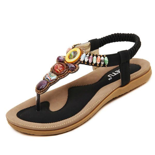 Dames Zomer Bohemian Outdoor Mode Zachte Comfortabele Strand Platte Sandalen Schoenen