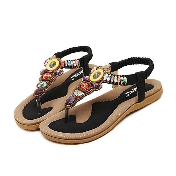 Dames Zomer Bohemian Outdoor Mode Zachte Comfortabele Strand Platte Sandalen Schoenen