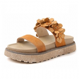 Dames Zomer Casual Bloem Slip Op Strand Platte Sandalen