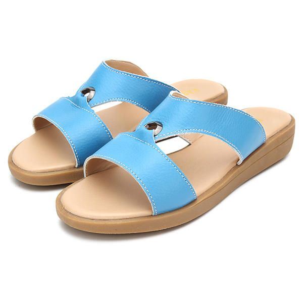 Dames Zomer Chique Strand Sandalen Ademende Instappers Platte Pantoffels