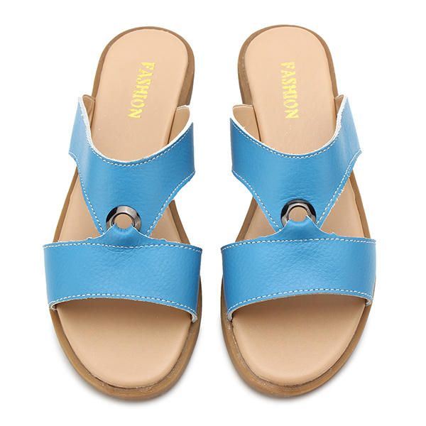 Dames Zomer Chique Strand Sandalen Ademende Instappers Platte Pantoffels