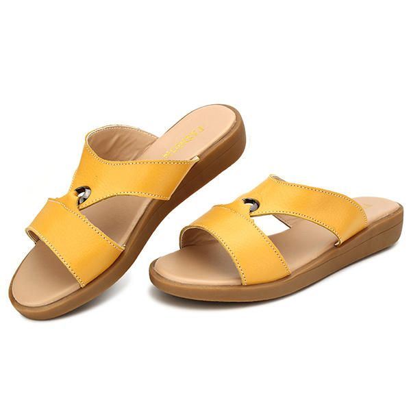 Dames Zomer Chique Strand Sandalen Ademende Instappers Platte Pantoffels