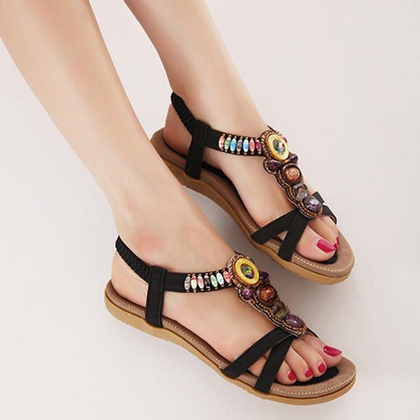 Dames Zomer Leisure Strand Sandalen Peep Toe Chique Schoenen Casual Platte Sandalen