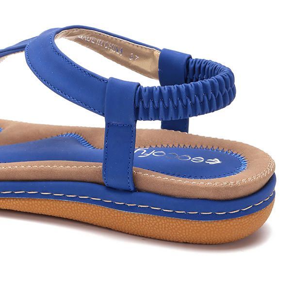 Damesschoenen Comfortabele Platte Strandsandalen Met Elastische Clip Teen