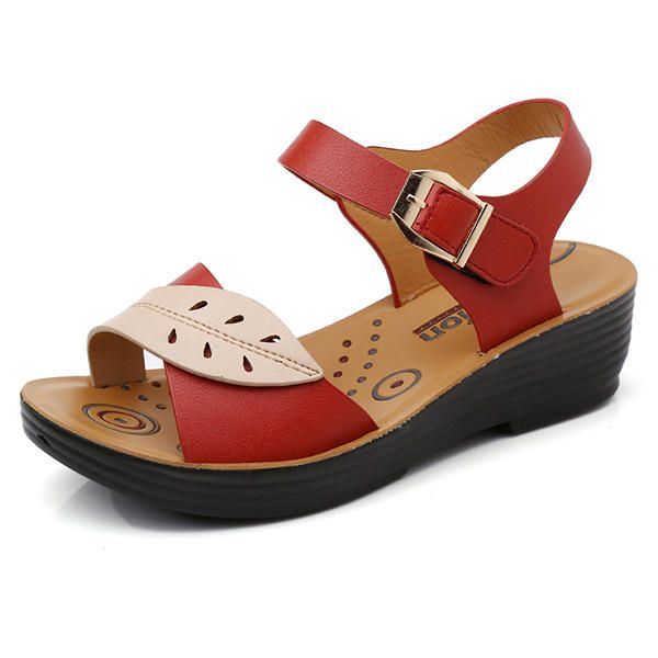 Damesschoenen Comfortabele Sandalen Met Gesp En Wiggen