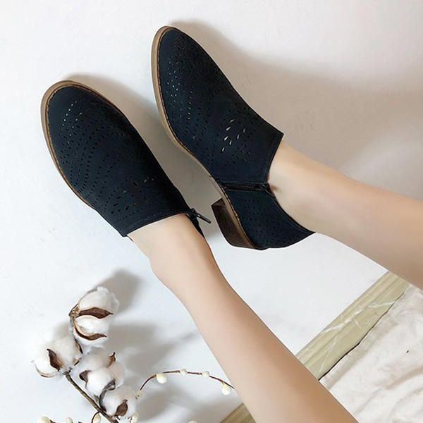 Grote Maat Dames Ademende Holle Loafers Met Open Zijkant