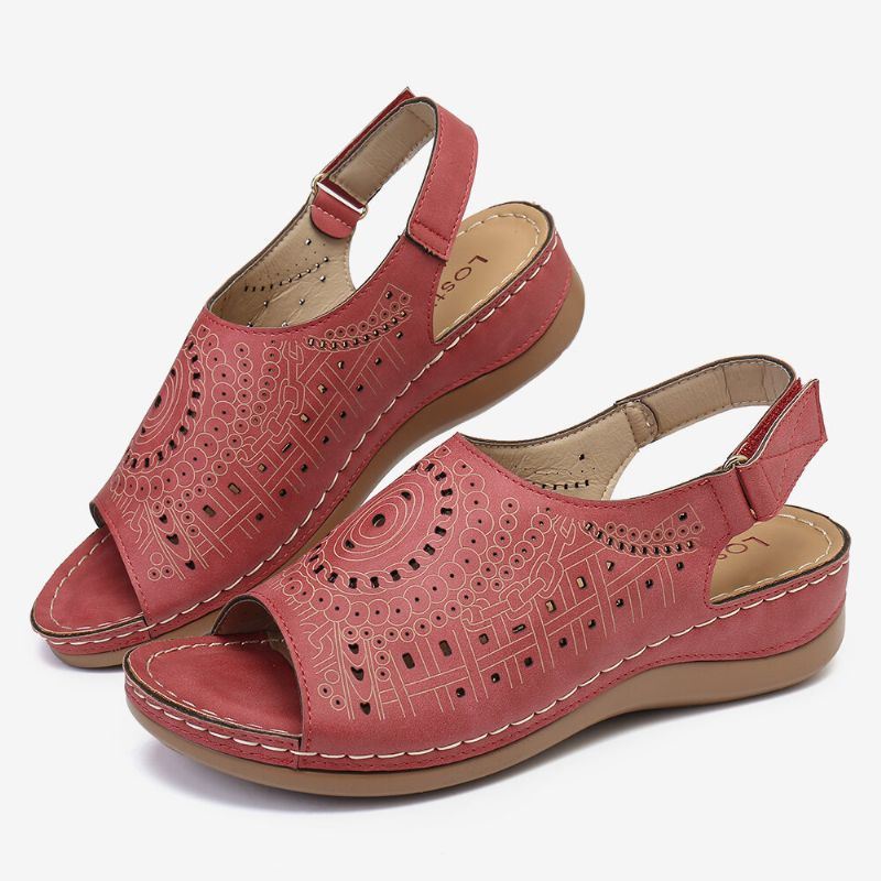 Grote Maat Dames Casual Uitgehold Patroon Haaklus Sandalen