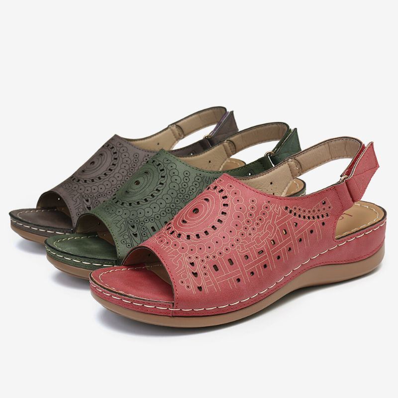 Grote Maat Dames Casual Uitgehold Patroon Haaklus Sandalen